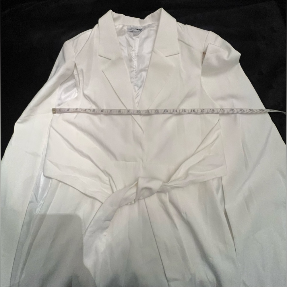 FASHION NOVA On Payroll Blazer Cape Dress White - Picture 9 of 12